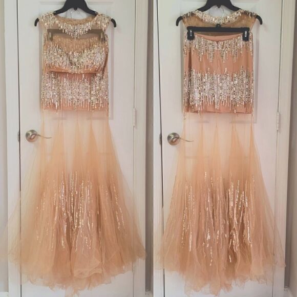 Rhinestone Tulle Prom 2 Piece Dress 0 - Picture 1 of 12